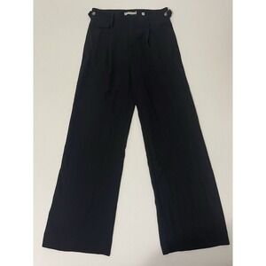 Vince Drapey Wide Leg Pant Trouser Size 4 Black Mid Rise Minimalist